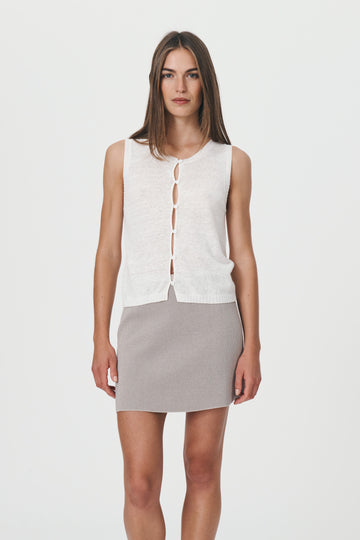 DORIS KNIT MINI SKIRT SILVER