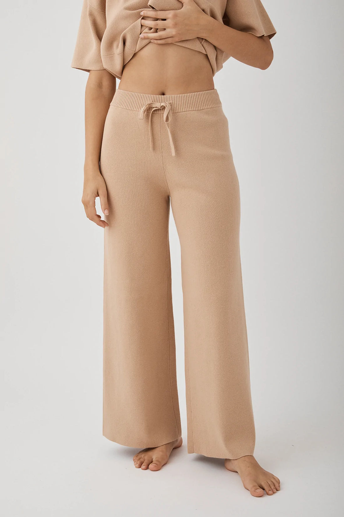 HARRIET ORGANIC KNIT PANTS HONEY