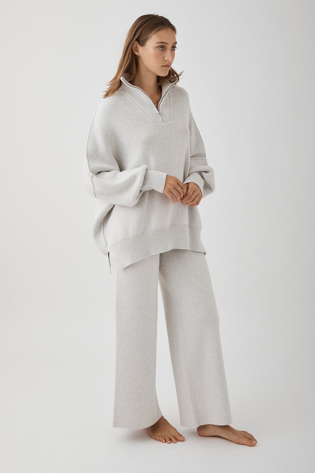 LONDON SWEATER - GREY MARLE