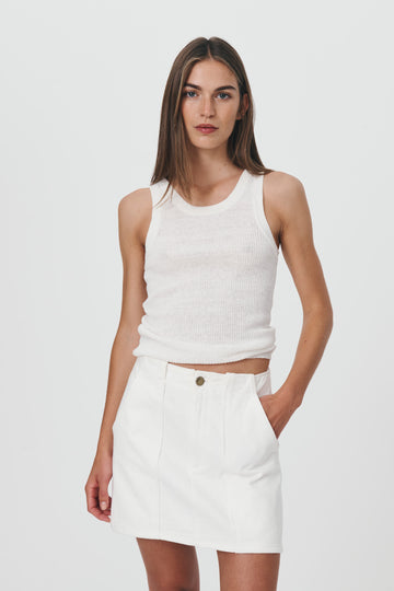 GRACE ORGANIC MINI SKIRT BONE