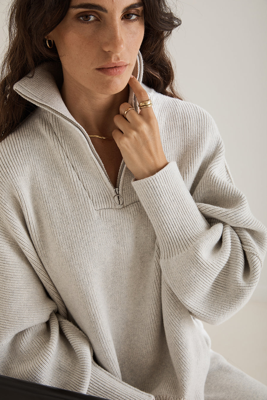 LONDON SWEATER - GREY MARLE