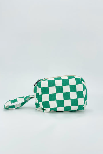 CHECKERBOARD CANVAS MAKEUP CASE