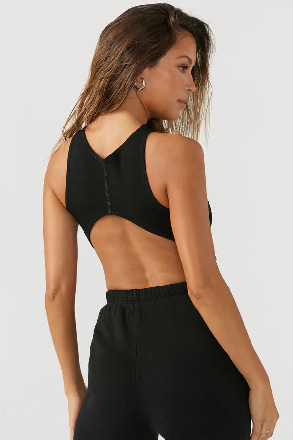 CURVE CROP TANK BLACK