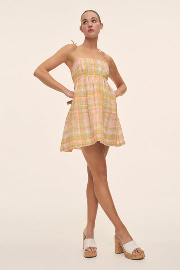 MADDIE MINI DRESS CANDY CHECK