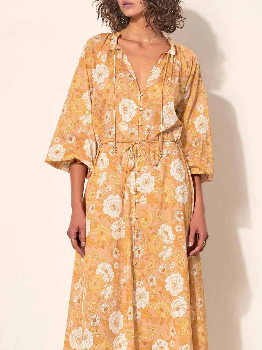 MARGAUX BLOUSON SLEEVE MAXI DRESS