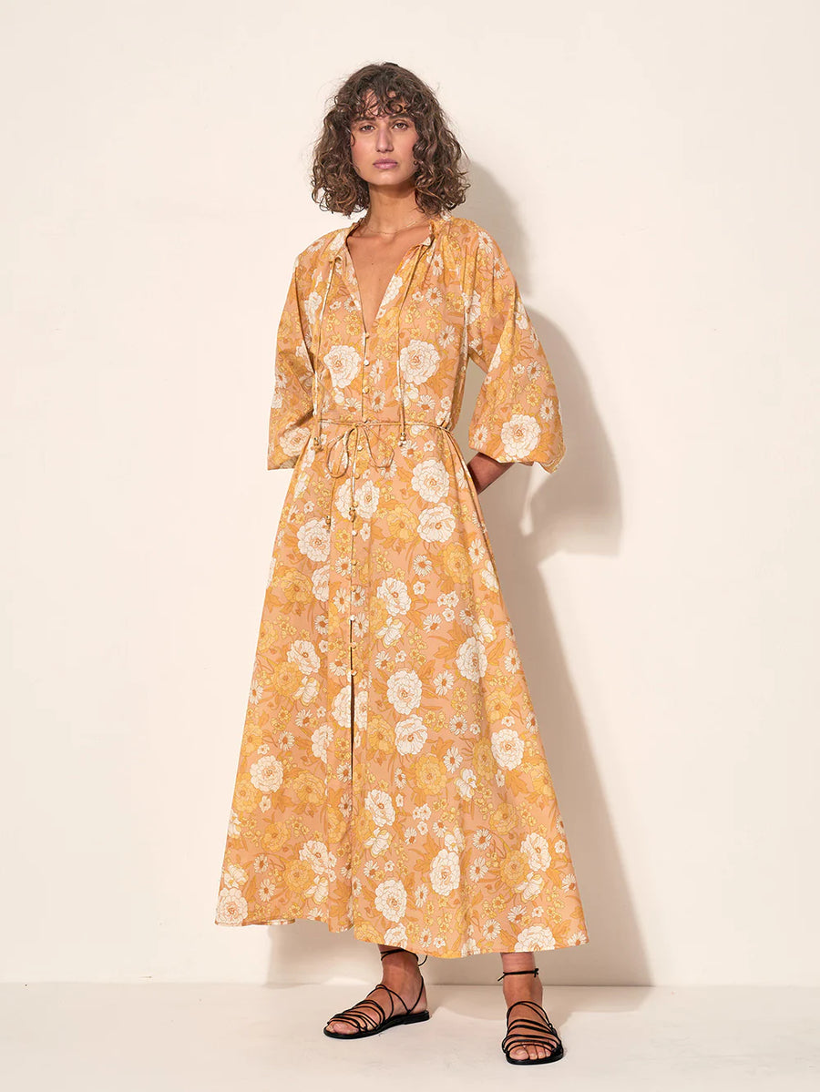 MARGAUX BLOUSON SLEEVE MAXI DRESS