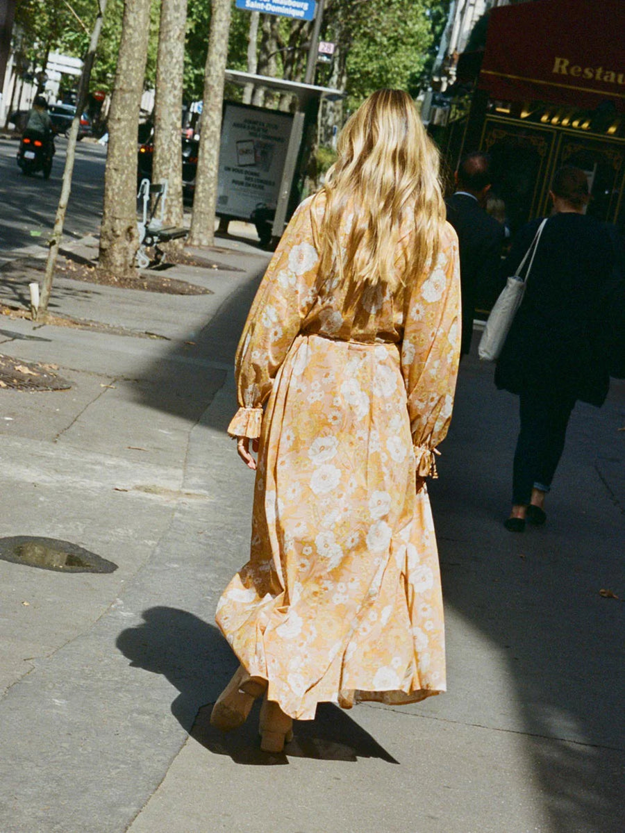 MARGAUX BLOUSON SLEEVE MAXI DRESS
