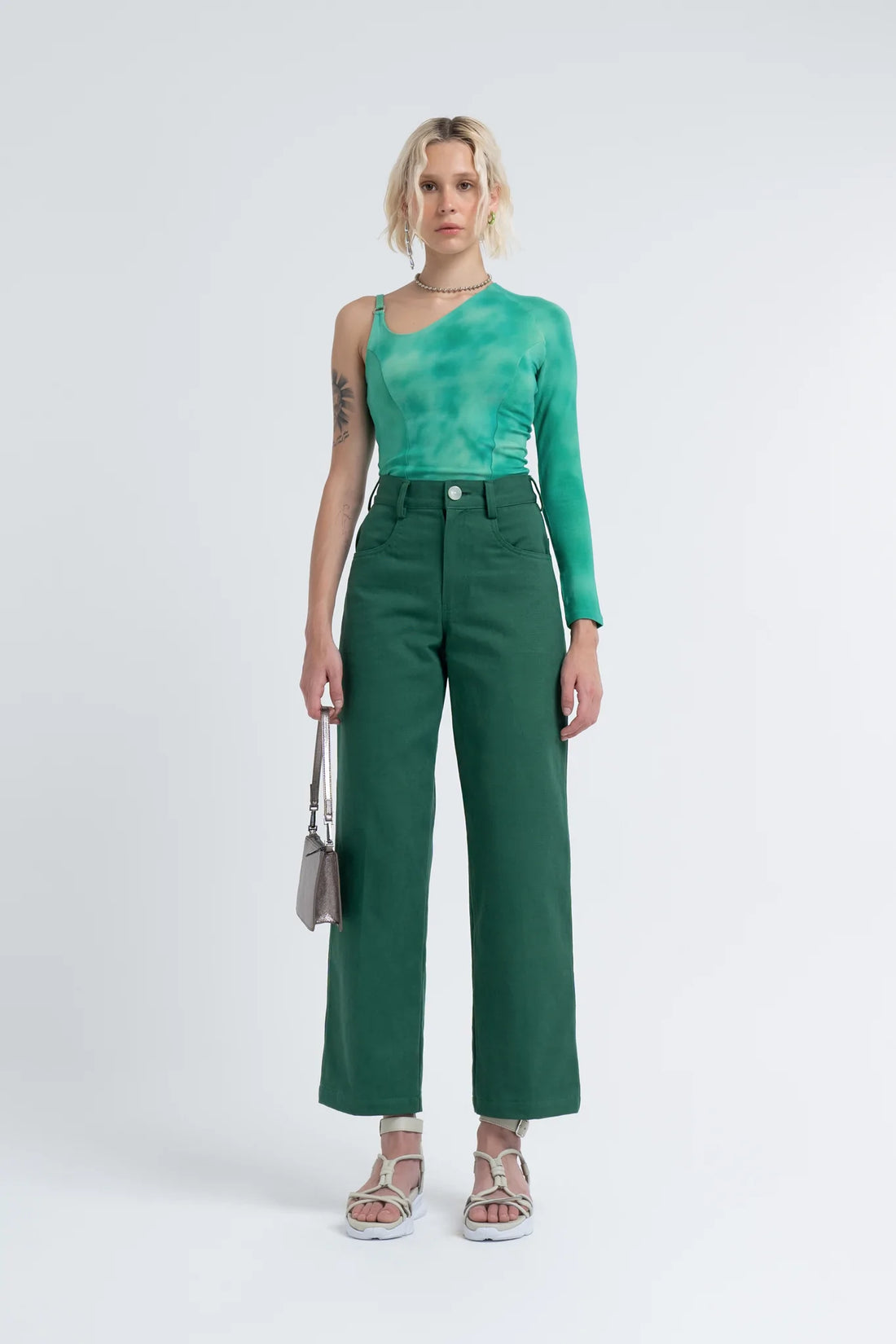 RELAXED TWILL TROUSER SEA GREEN