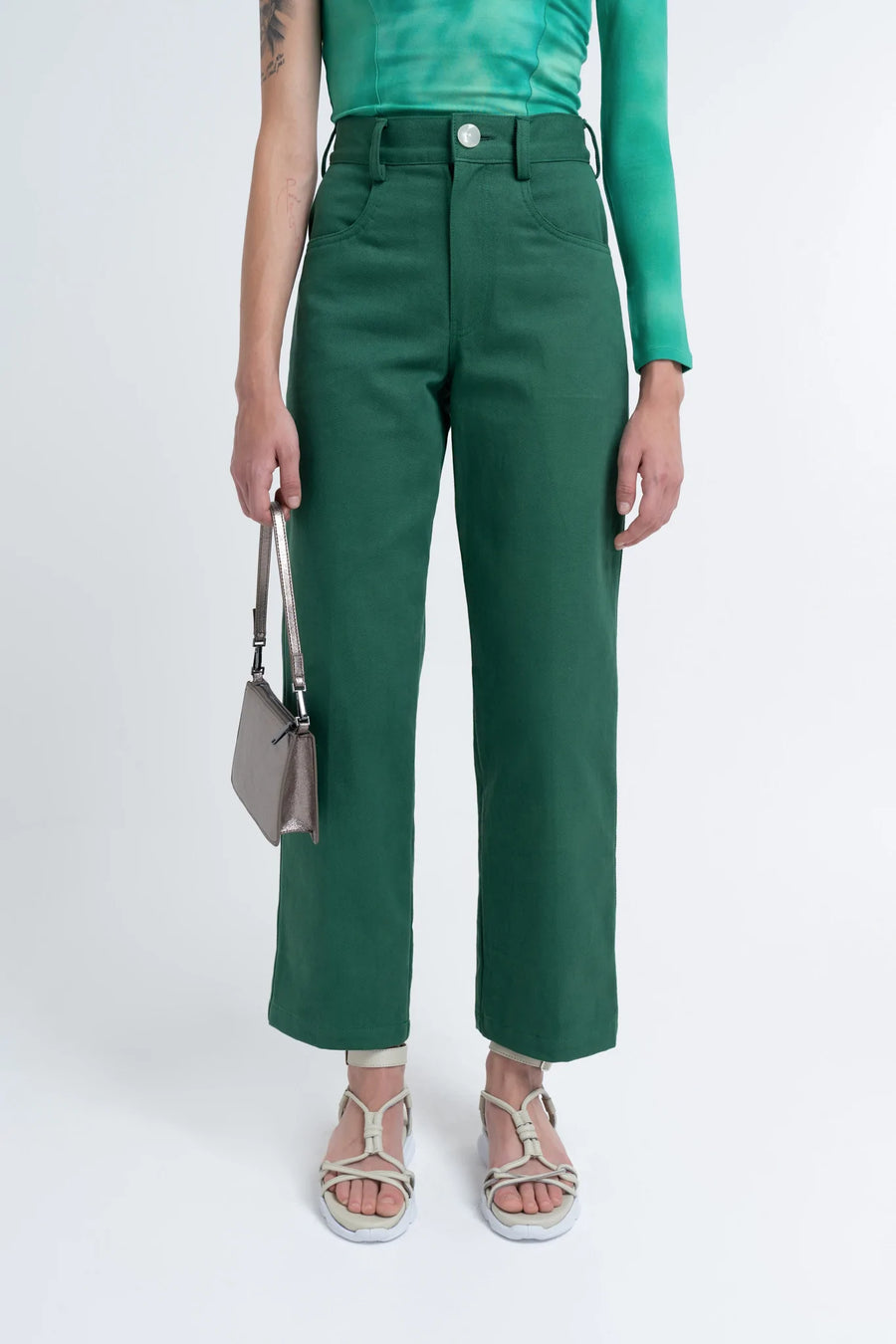 RELAXED TWILL TROUSER SEA GREEN