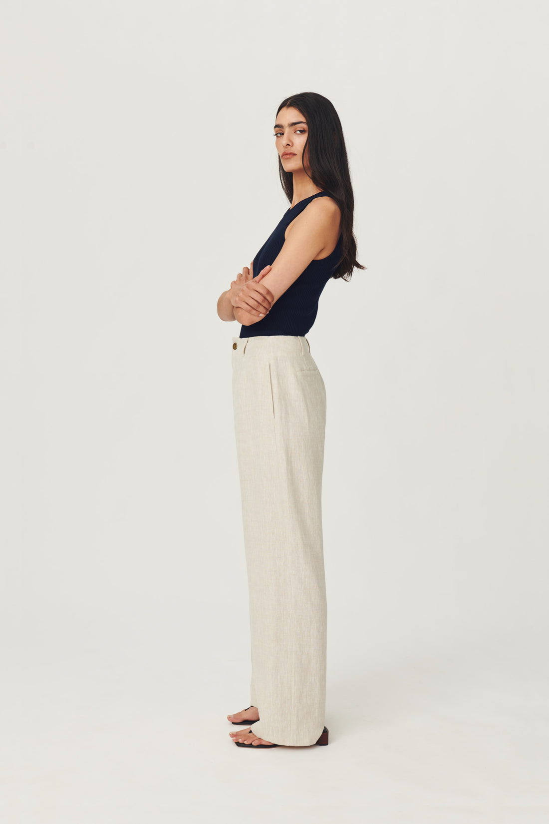 SKY STRAIGHT LINEN PANTS