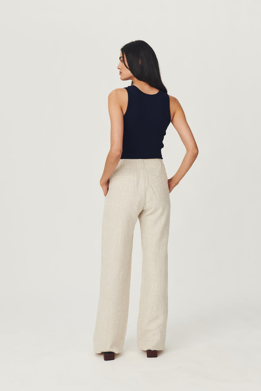 SKY STRAIGHT LINEN PANTS