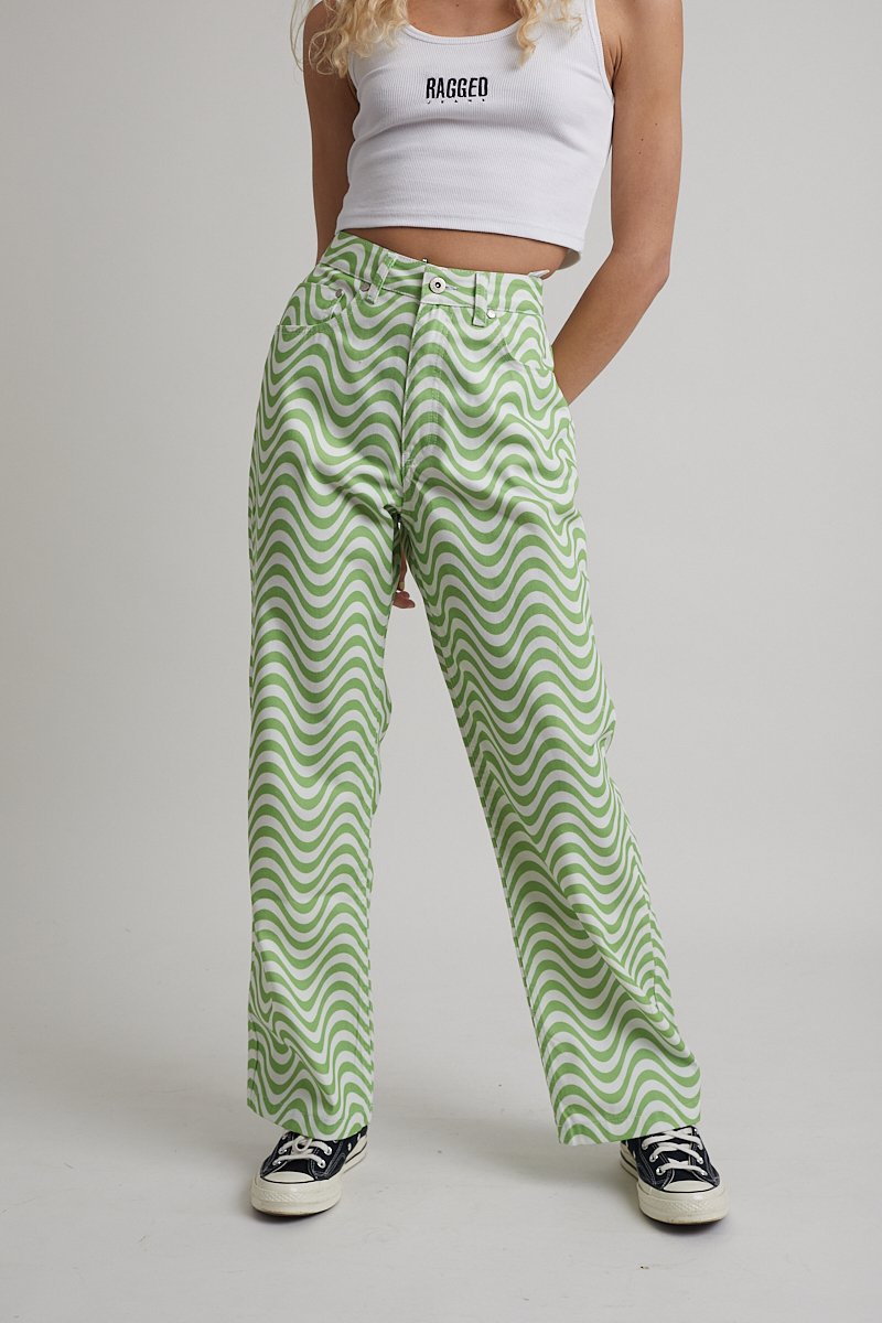 WAVE JEAN WHITE & LIME