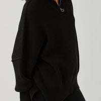 London Zip Sweater Black
