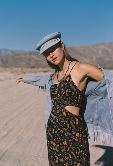 RENATA SLIP DRESS IN RAVEN
