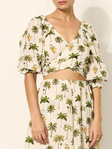 SOLANA TIE FRONT CROP TOP