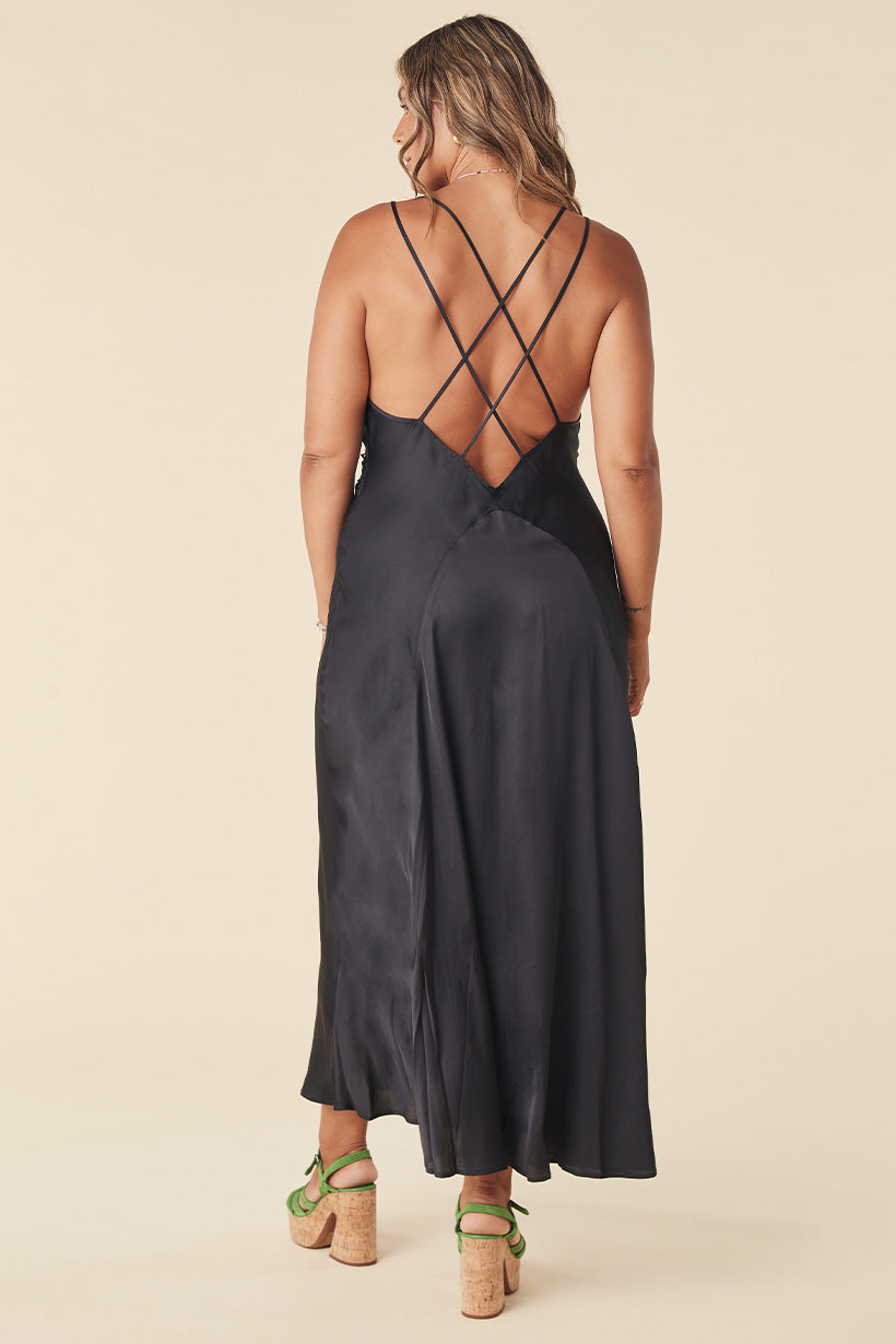 BOUDOIR SLIP DRESS NOIR