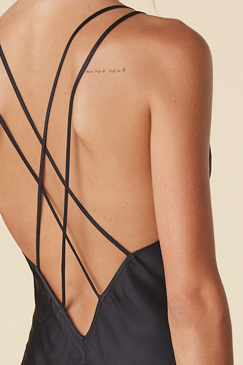 BOUDOIR SLIP DRESS NOIR