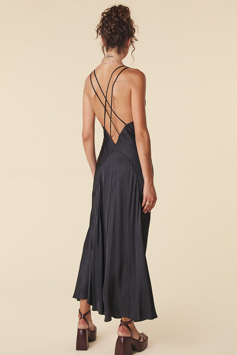 BOUDOIR SLIP DRESS NOIR