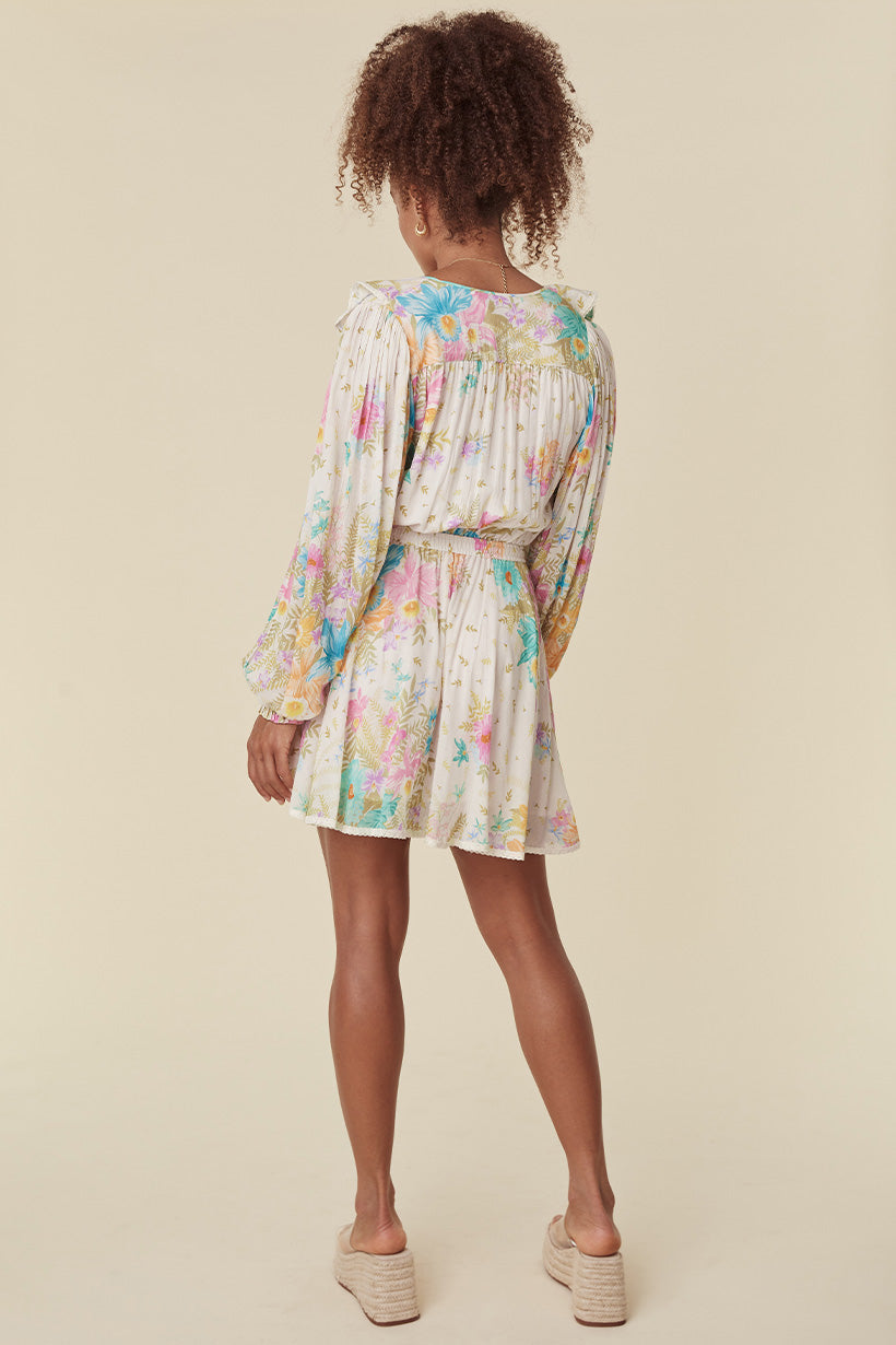 LEI LEI FRILL PLAYDRESS CREAM FLORAL