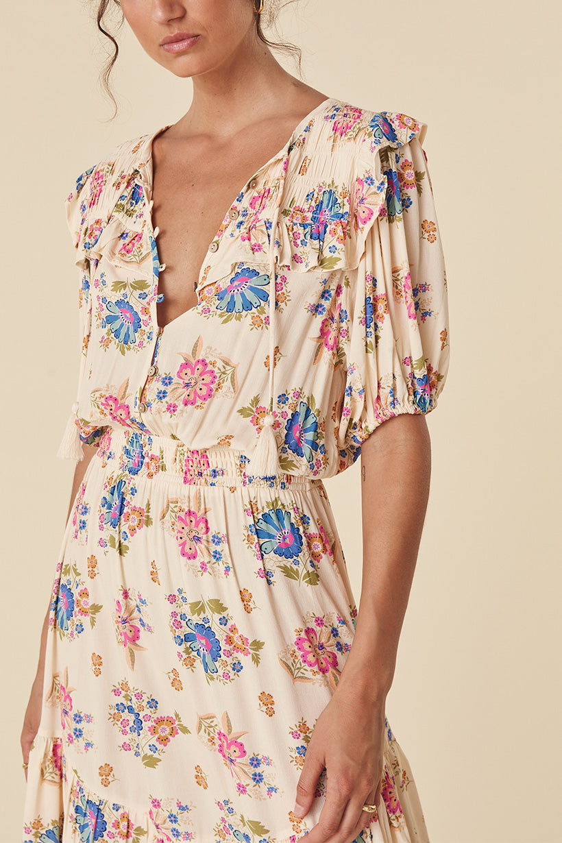SOLSTICE RUFFLE GOWN CREAM