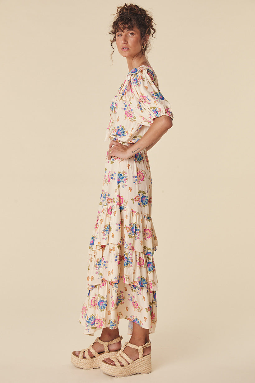 SOLSTICE RUFFLE GOWN CREAM