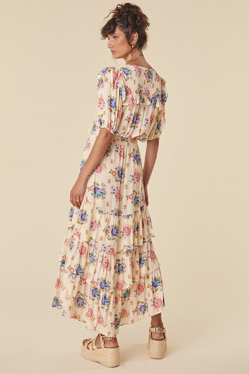 SOLSTICE RUFFLE GOWN CREAM
