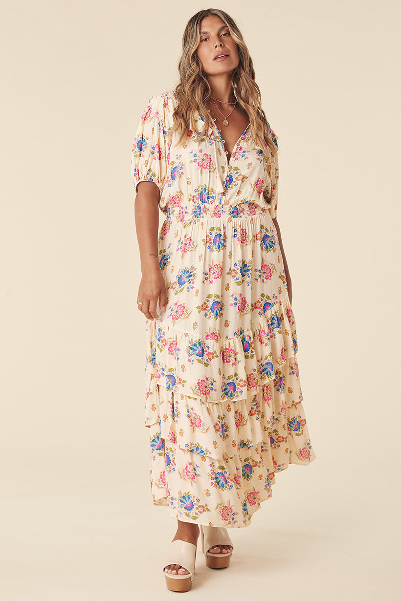 SOLSTICE RUFFLE GOWN CREAM