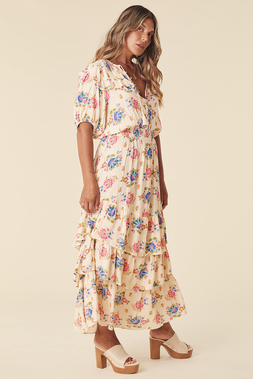 SOLSTICE RUFFLE GOWN CREAM