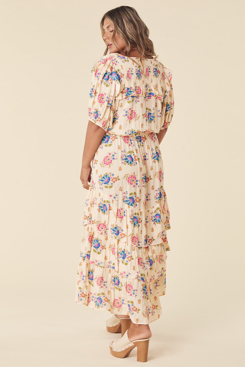 SOLSTICE RUFFLE GOWN CREAM