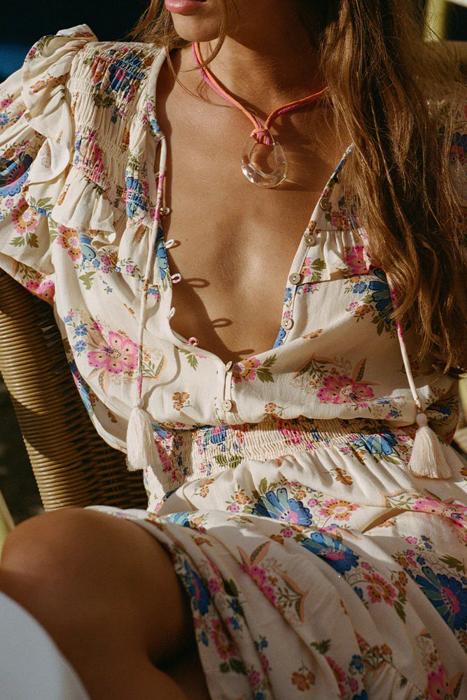 SOLSTICE RUFFLE GOWN CREAM