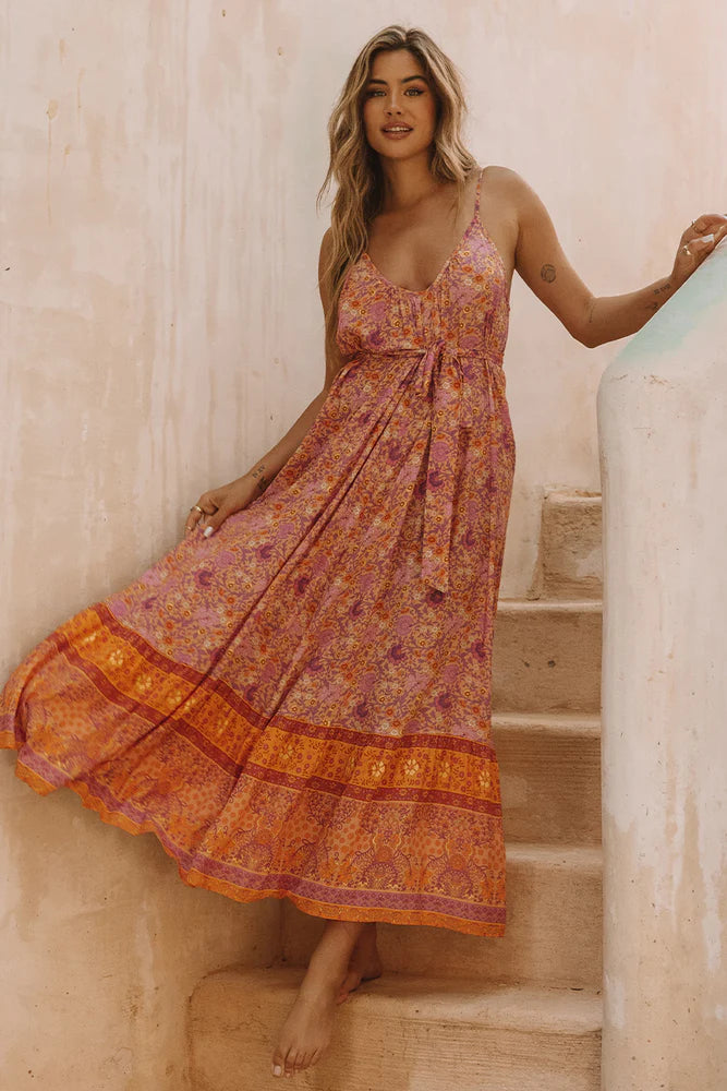 VILLAGE STRAPPY MAXI DRESS SUNRISE