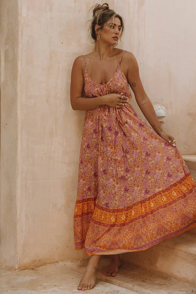 VILLAGE STRAPPY MAXI DRESS SUNRISE