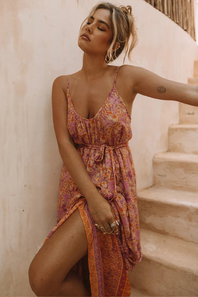VILLAGE STRAPPY MAXI DRESS SUNRISE