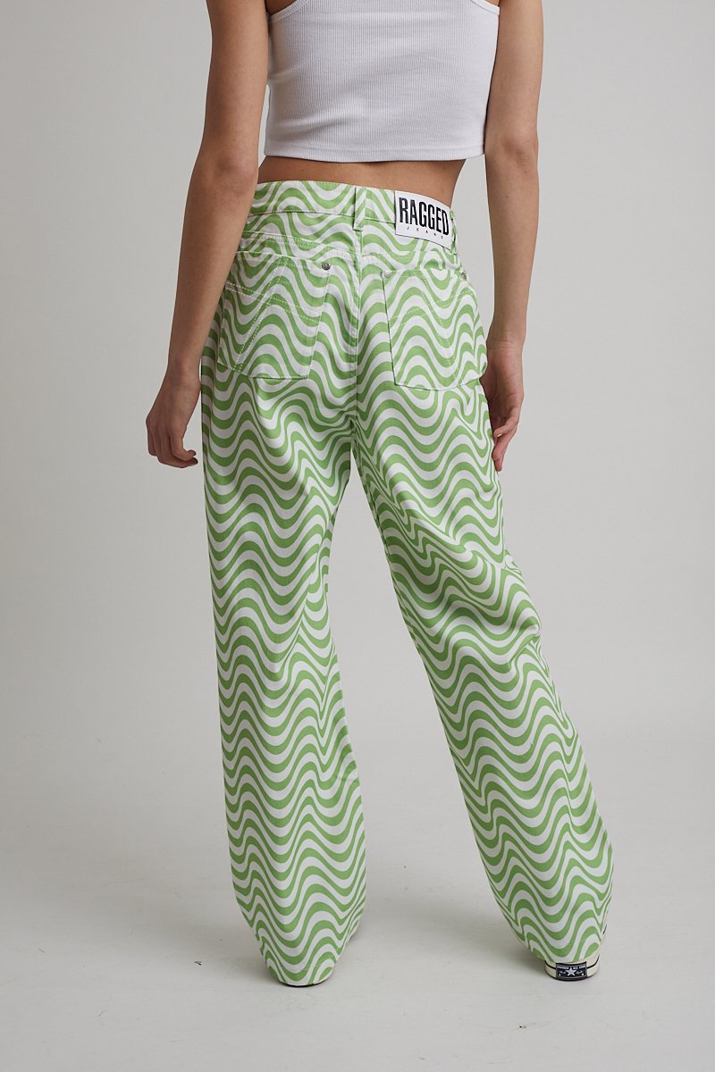 WAVE JEAN WHITE & LIME