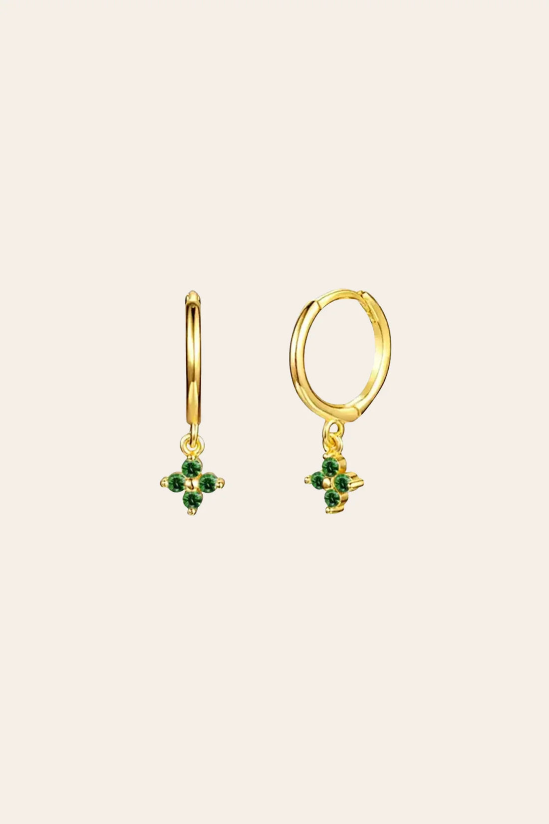 OLIVIA EARRINGS EMERALD GOLD